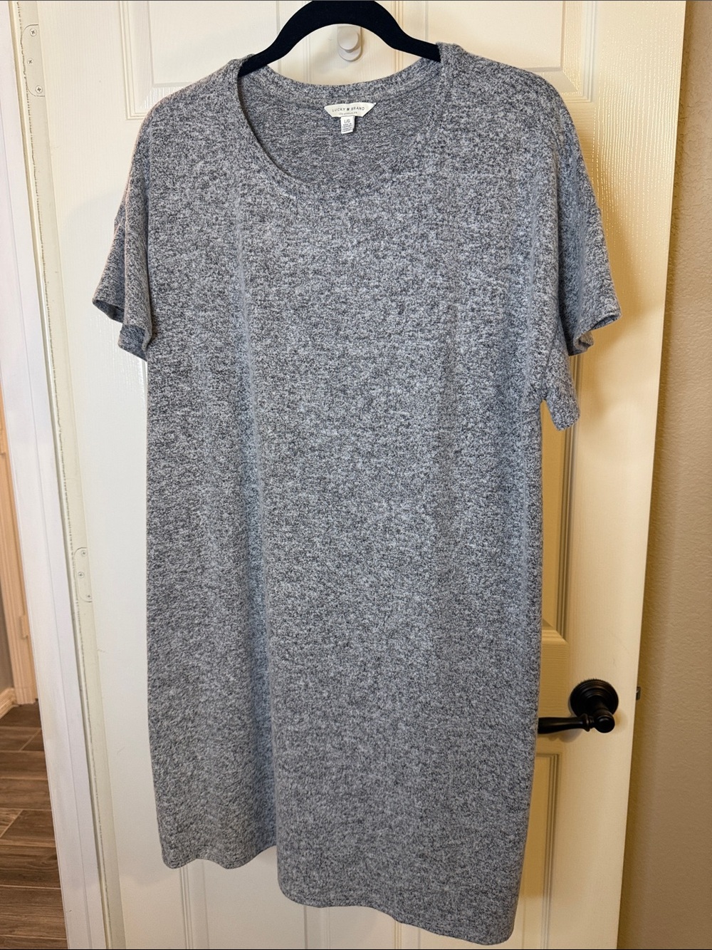 Lucky Brand Heather Gray Midi T-Shirt Dress